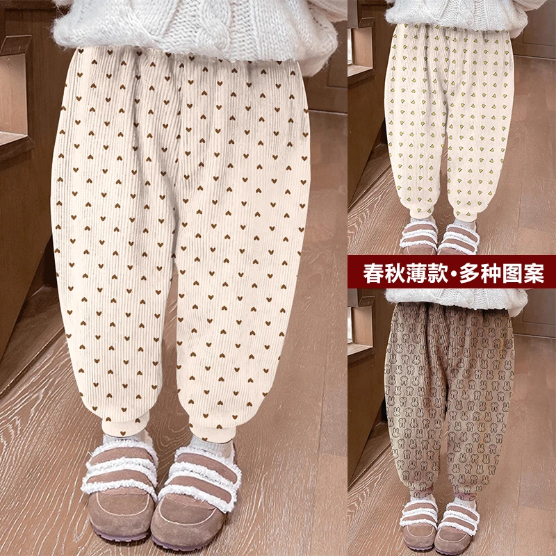 男女童春秋灯芯绒裤子卡通长裤儿童2025秋季新款休闲长裤爆款潮