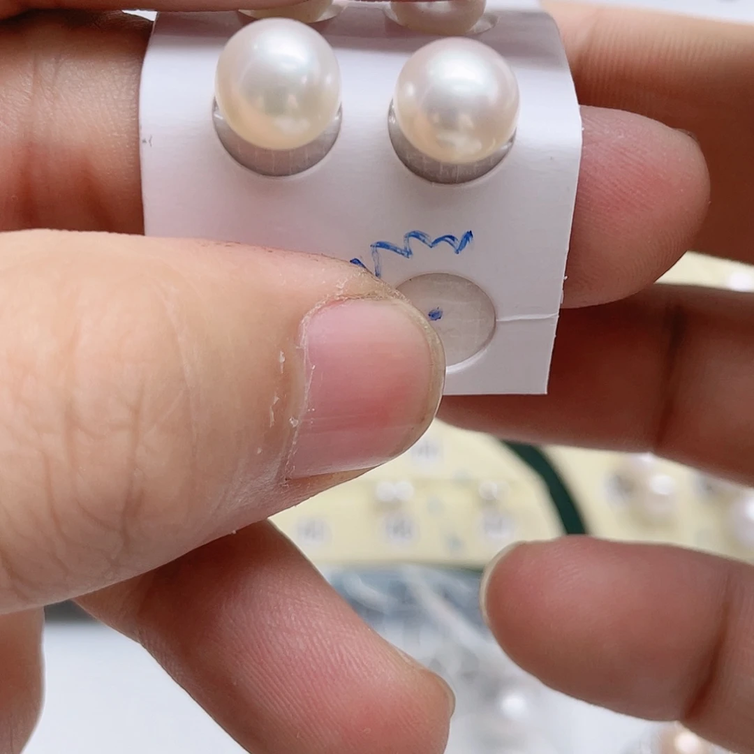 希***爱淡水珍珠耳饰银S925镶嵌