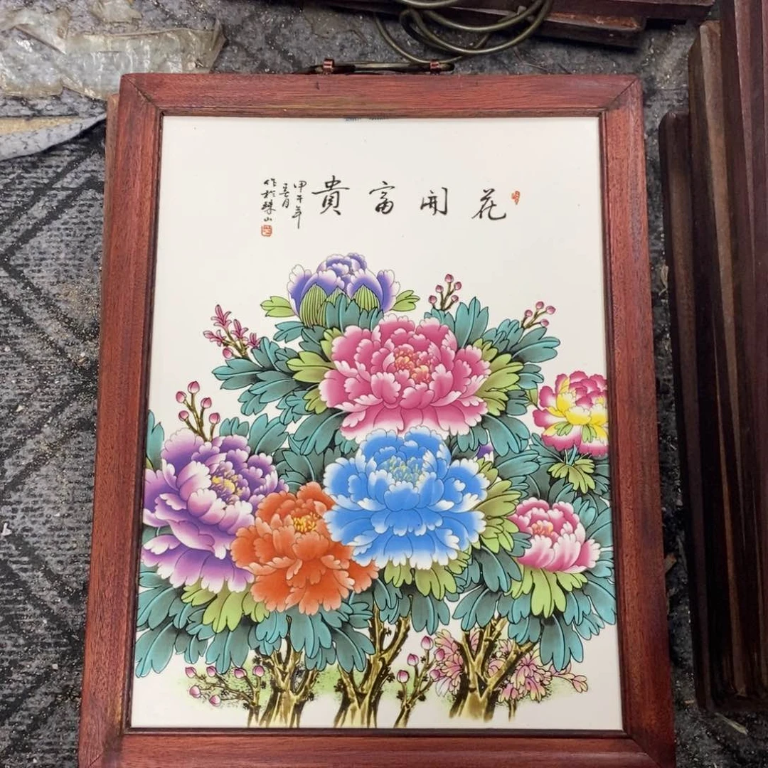 瓷片37*28 景德镇瓷板画柴窑烧制