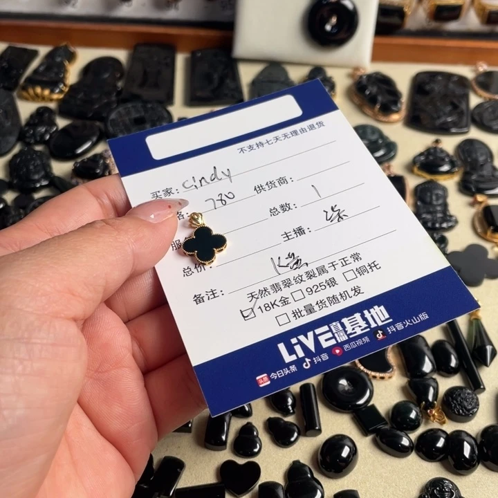 C***y翡翠18K金镶嵌颈饰18k金