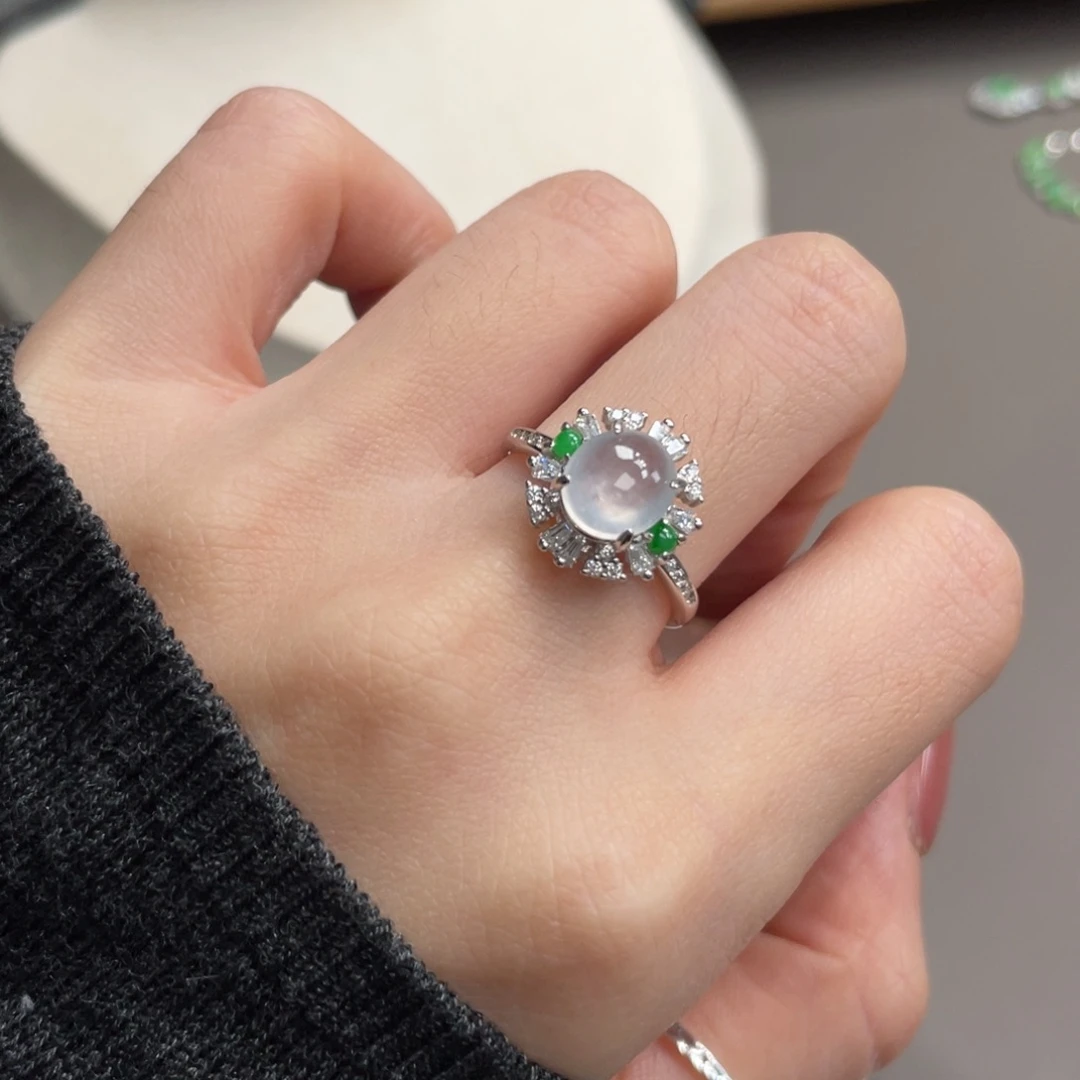 翡翠银S925镶嵌戒指