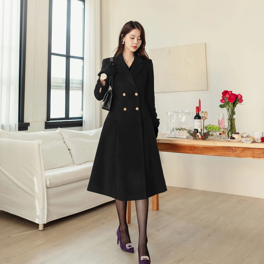 高级感收腰显瘦毛呢外套女2025新款冬装气质巨好看的呢子大衣加厚