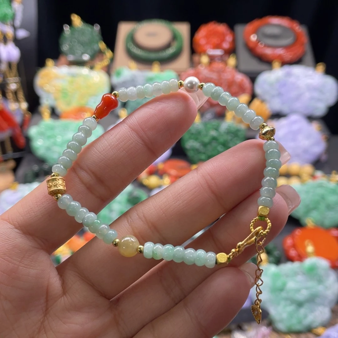 翡翠颈饰未镶嵌代编织