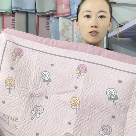 棉纱布粉色棒棒糖纯棉
