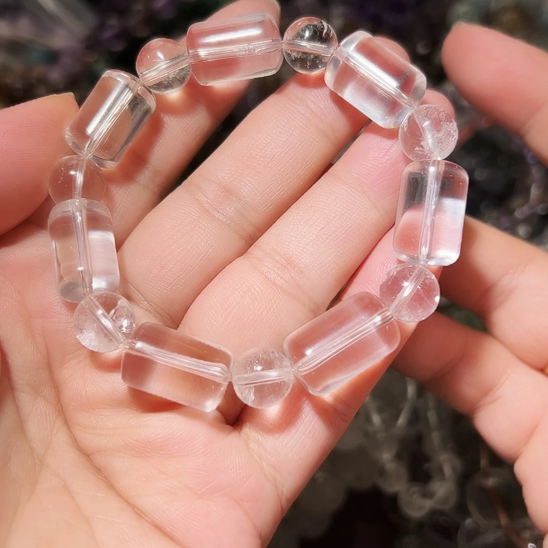 水晶手链未镶嵌白水晶桶珠