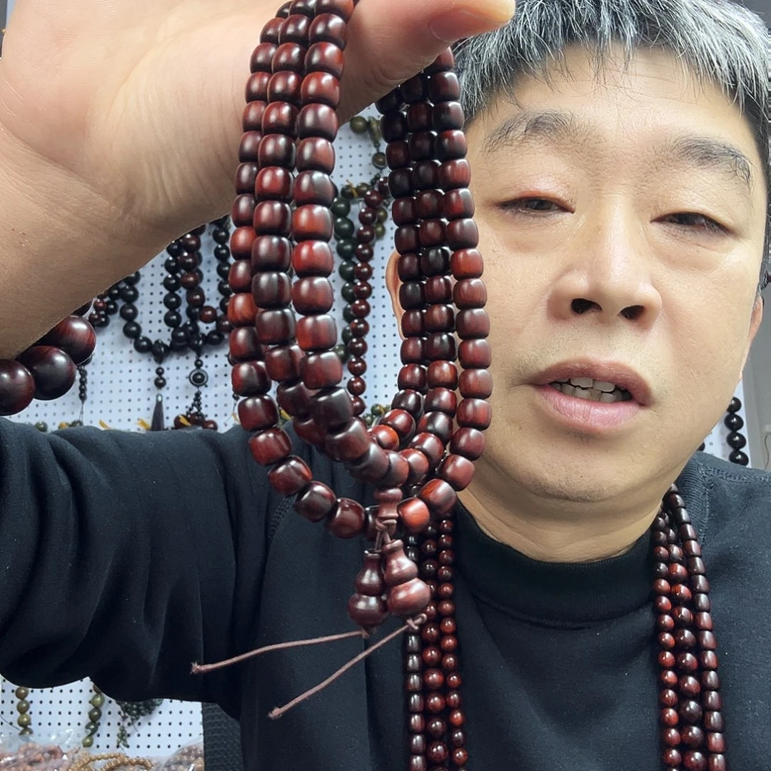 大叶紫檀（黑酸枝木类）紫檀7/8桶珠108粒