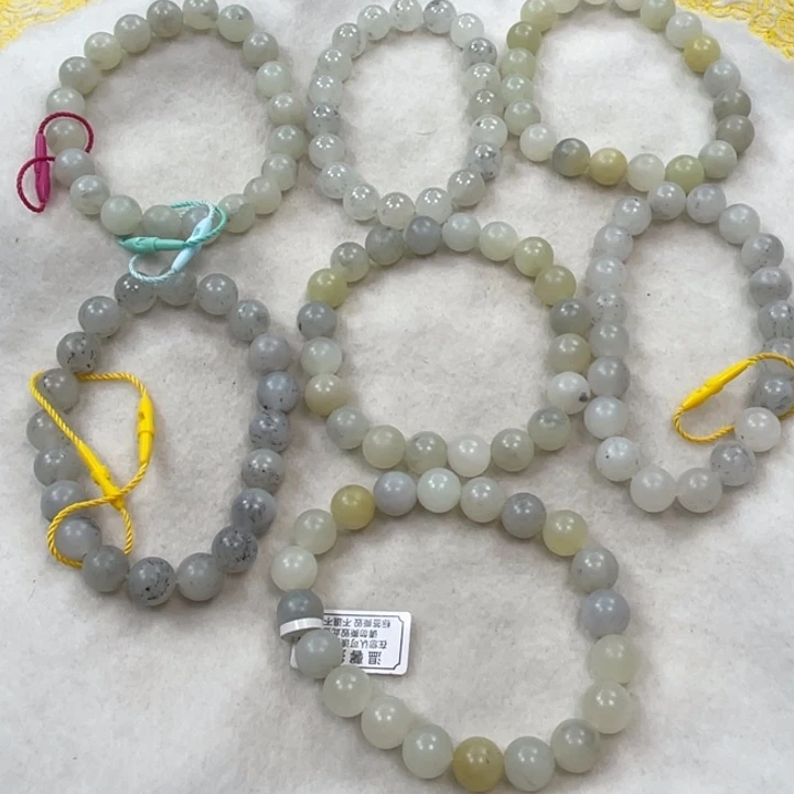 和田玉未镶嵌手串新疆黑山青花卡10柔光多样性拍一发一