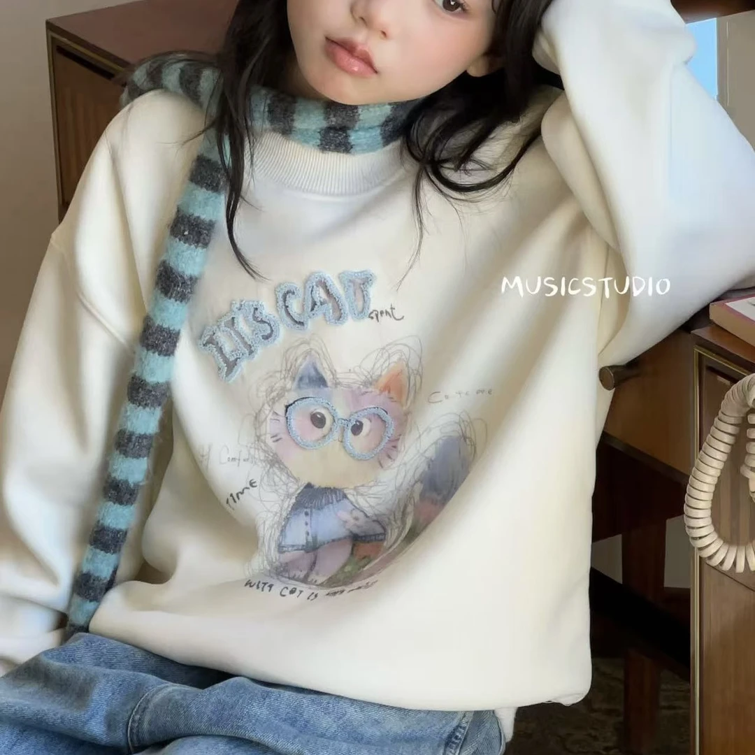1577儿童磨绒小猫卫衣