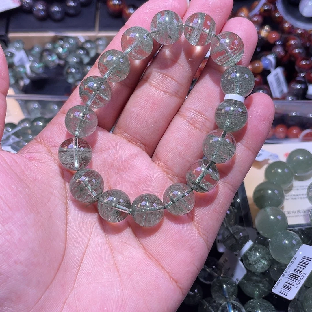 梨***烫未镶嵌手链水晶绿幽灵千层12
