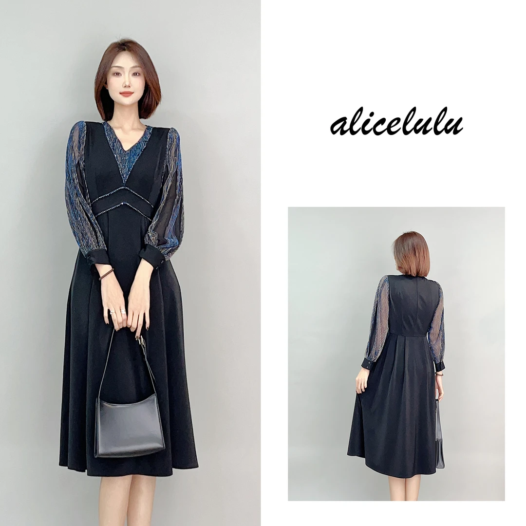 6 ALICE 流星之夜连衣裙 优雅知性 层次拼接 S2141678L