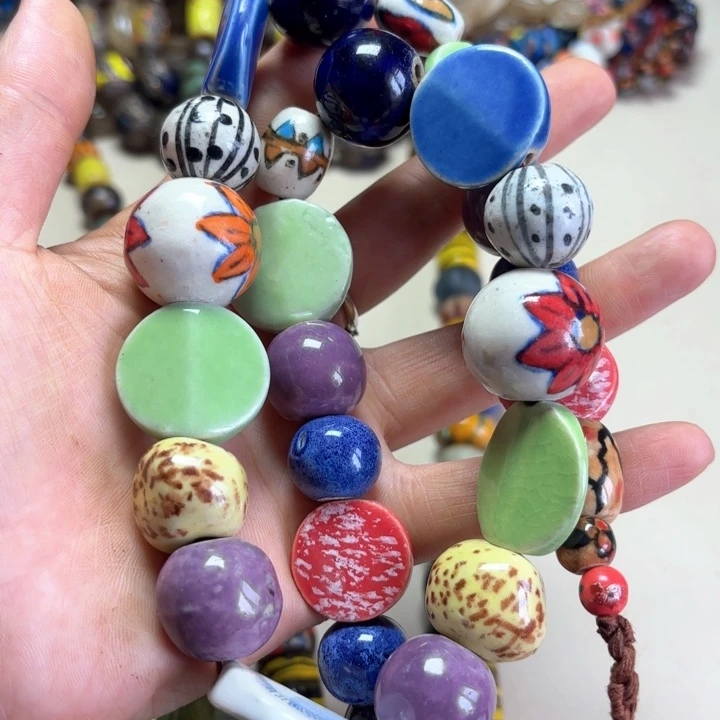 玻璃颈饰尼泊尔多宝陶瓷