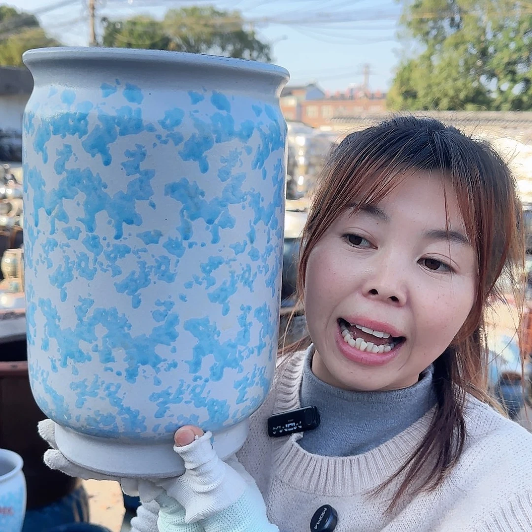 茶壶紫砂王嫂花盆1114-120高32口20
