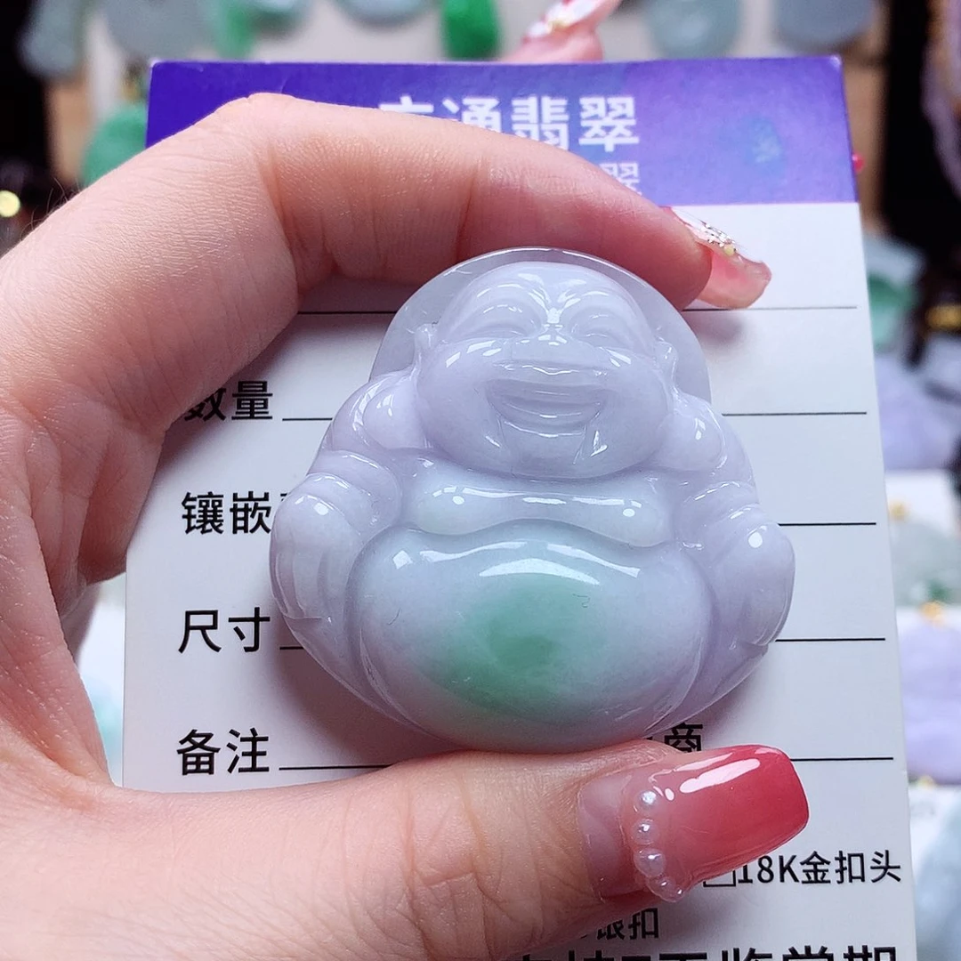 翡翠未镶嵌颈饰佛公09