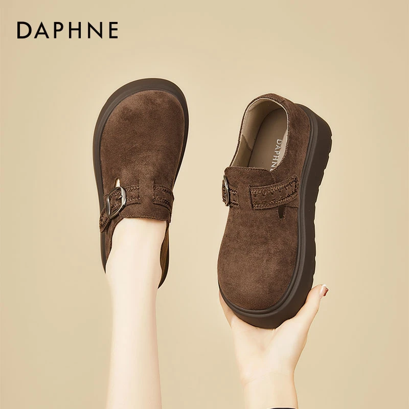 达芙妮厚底增高勃肯鞋女春夏新款时尚皮带扣舒适软底百搭休闲单鞋