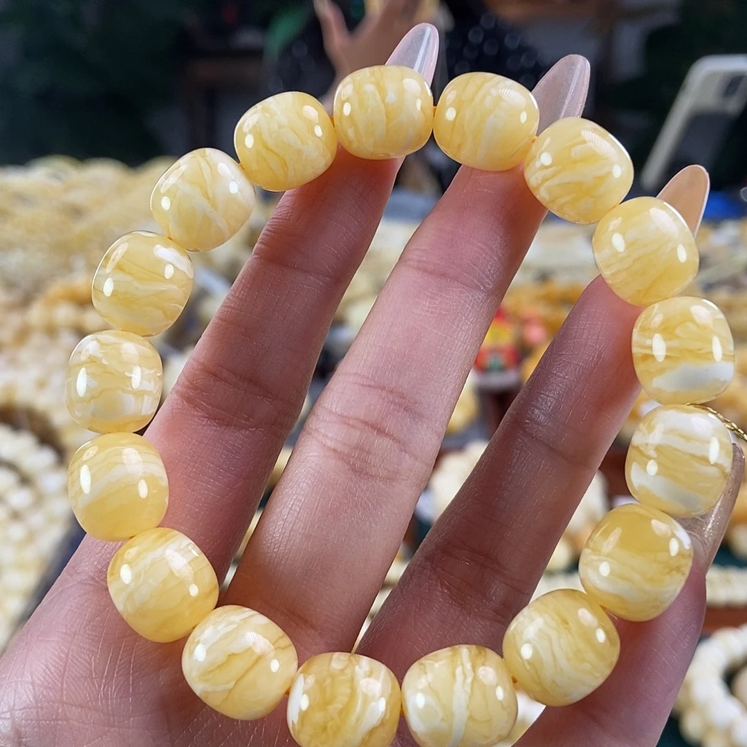 未镶嵌琥珀珠宝奇石11 15.79 橘底虎皮纹枣珠