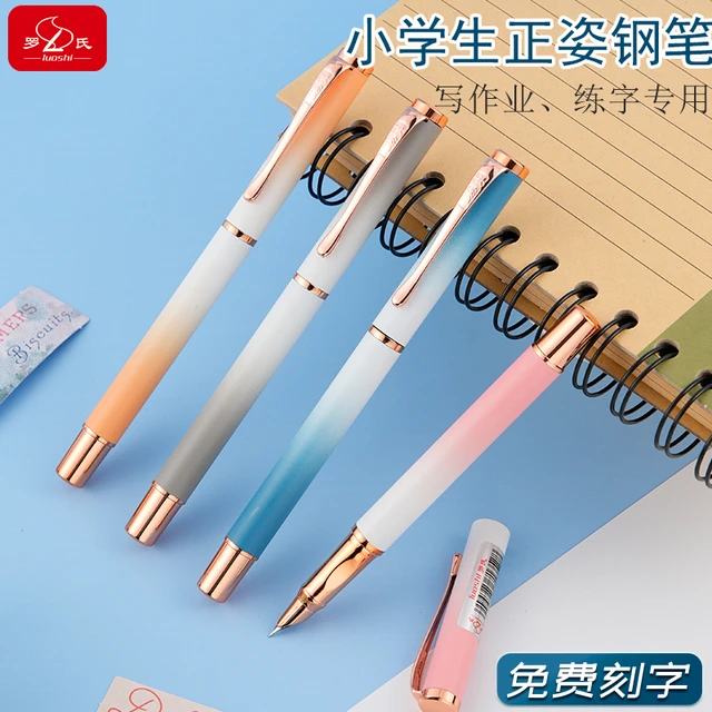 小学生钢笔二年级暗尖0.38墨囊式三年级正姿练字细头0.28金属刻字