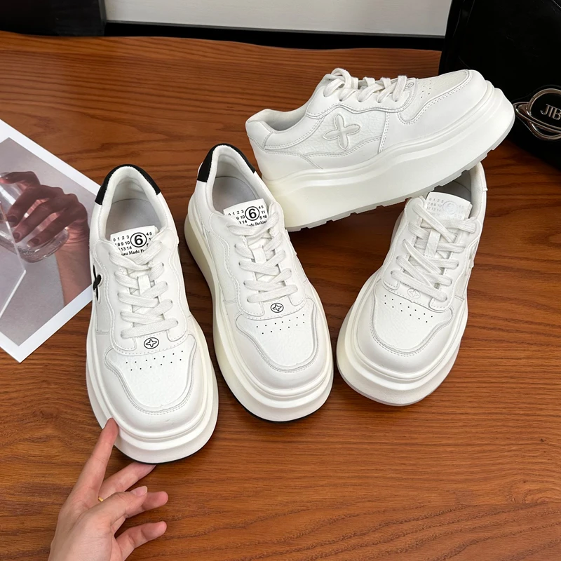 7厚底运动鞋女款春夏爆款软底运动2025新款小白鞋小个子增高902