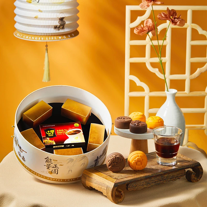 G7COFFEE中秋节能量正圆咖啡月饼金沙奶黄月饼礼盒糕点送礼品团购