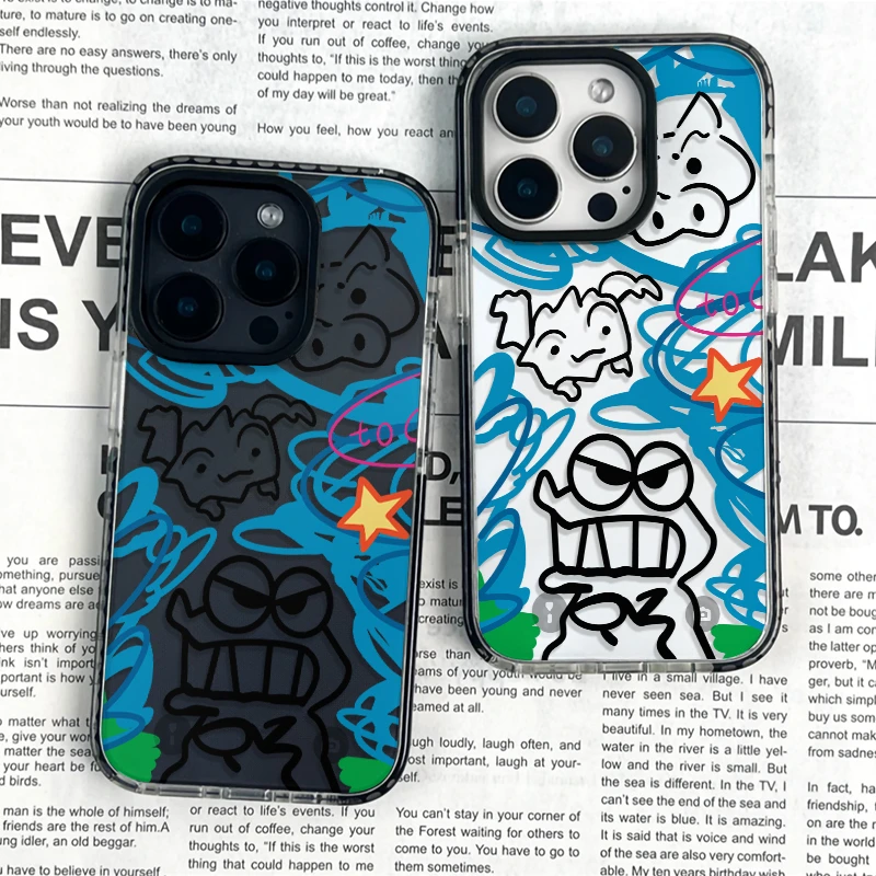 【BB巴拉壳壳家】蓝色乱线鳄鱼透明硅胶手机壳IPHONE16适用于苹果