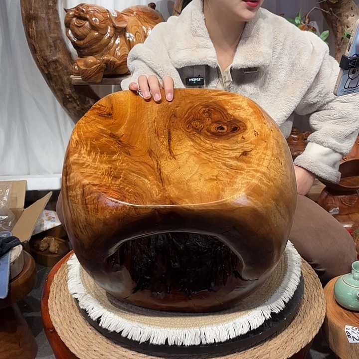 香樟木香樟木根雕凳子一物一拍编号925长33宽28高33