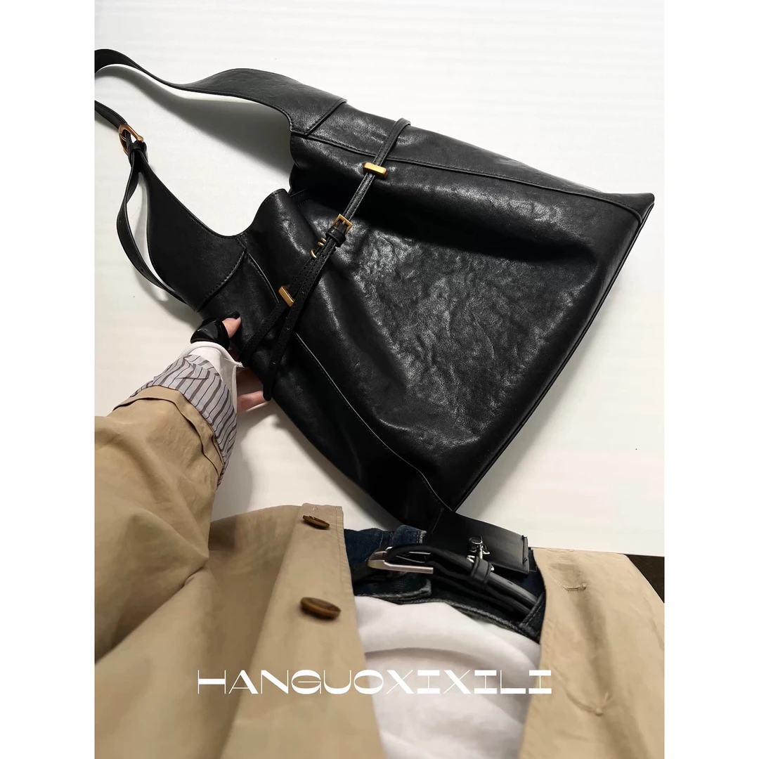 韩国西西里 极简风hobo腋下包女2025通勤大容量托特包单肩包