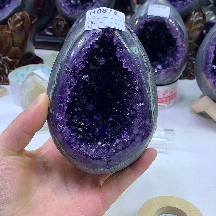 水晶紫水晶恐龙蛋未镶嵌0873