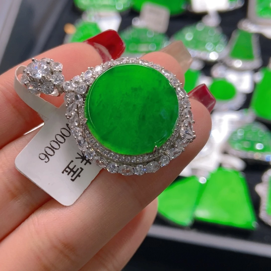 翡翠吊坠(不含链)银S925镶嵌