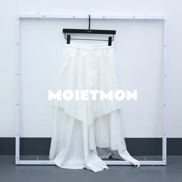 【Moi et mon】春季新款小众高腰时尚百搭拼接半裙休闲纯色半裙