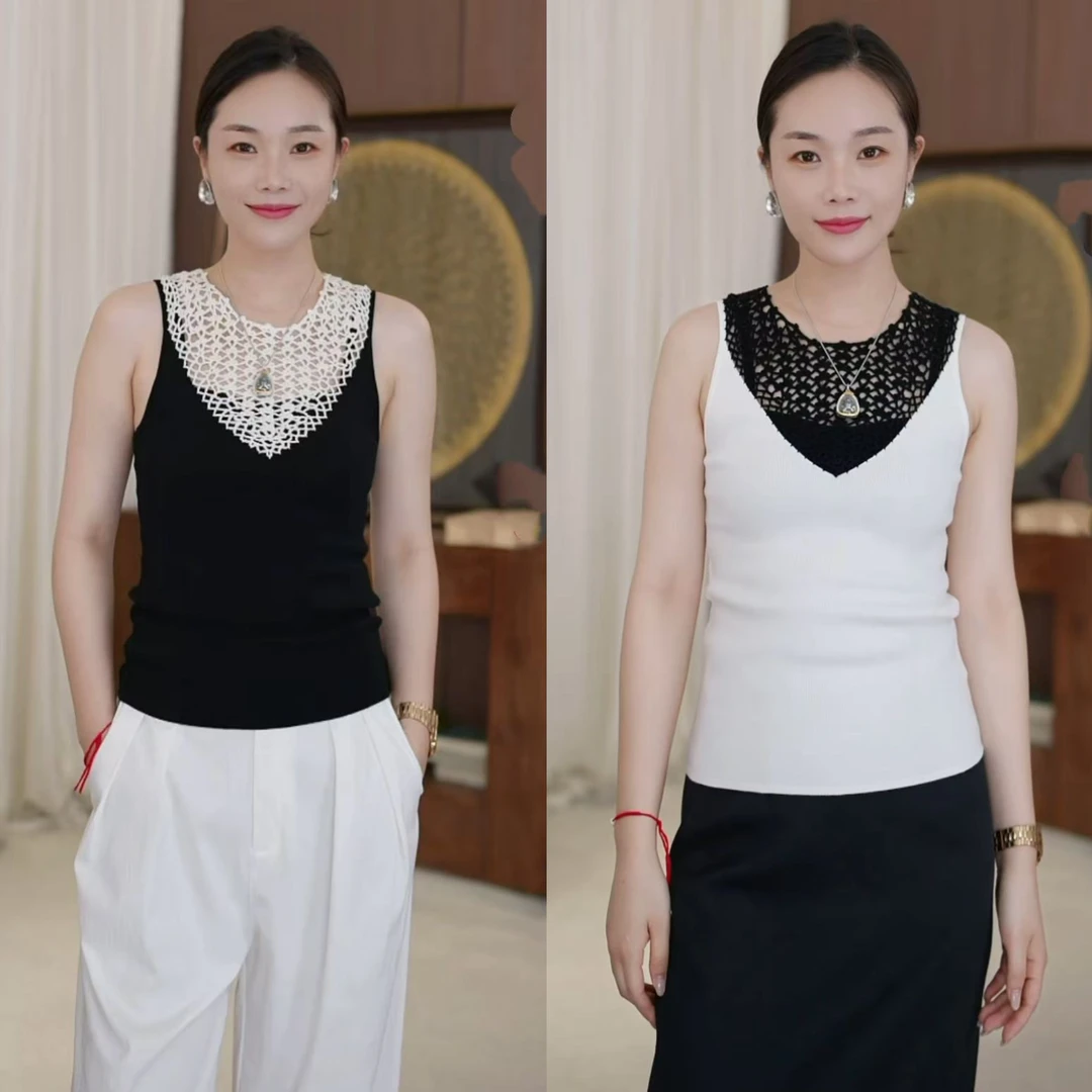 【大齐甄选】时尚优雅镂空针织背心 25-92844