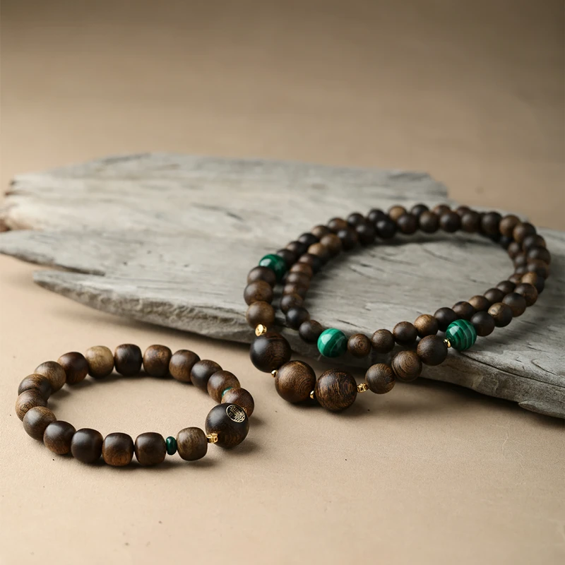 沉香【海博专属】沉水吕宋岛金棋楠10mm单圈设计+08mm多圈塔链设计