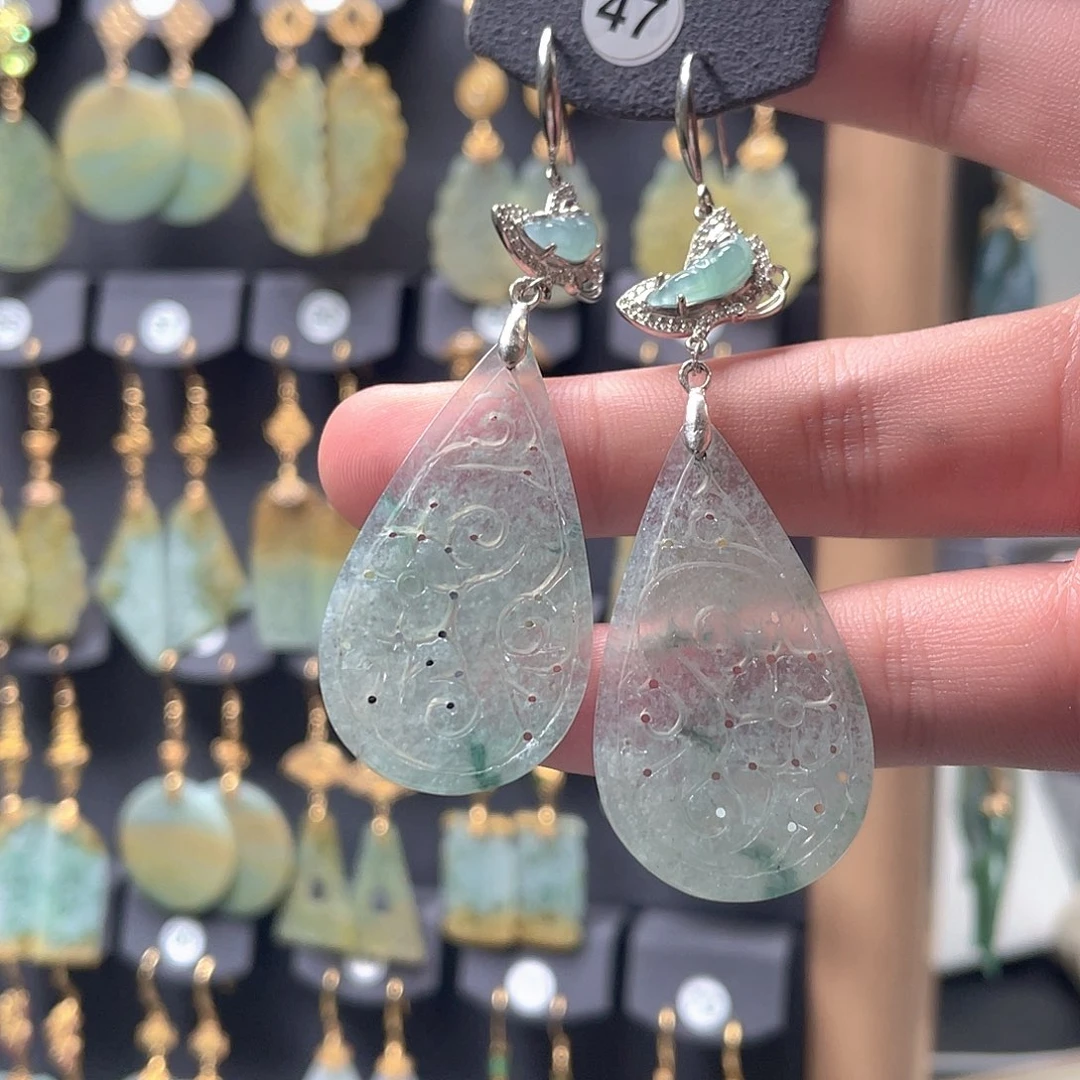 翡翠未镶嵌耳饰翡翠