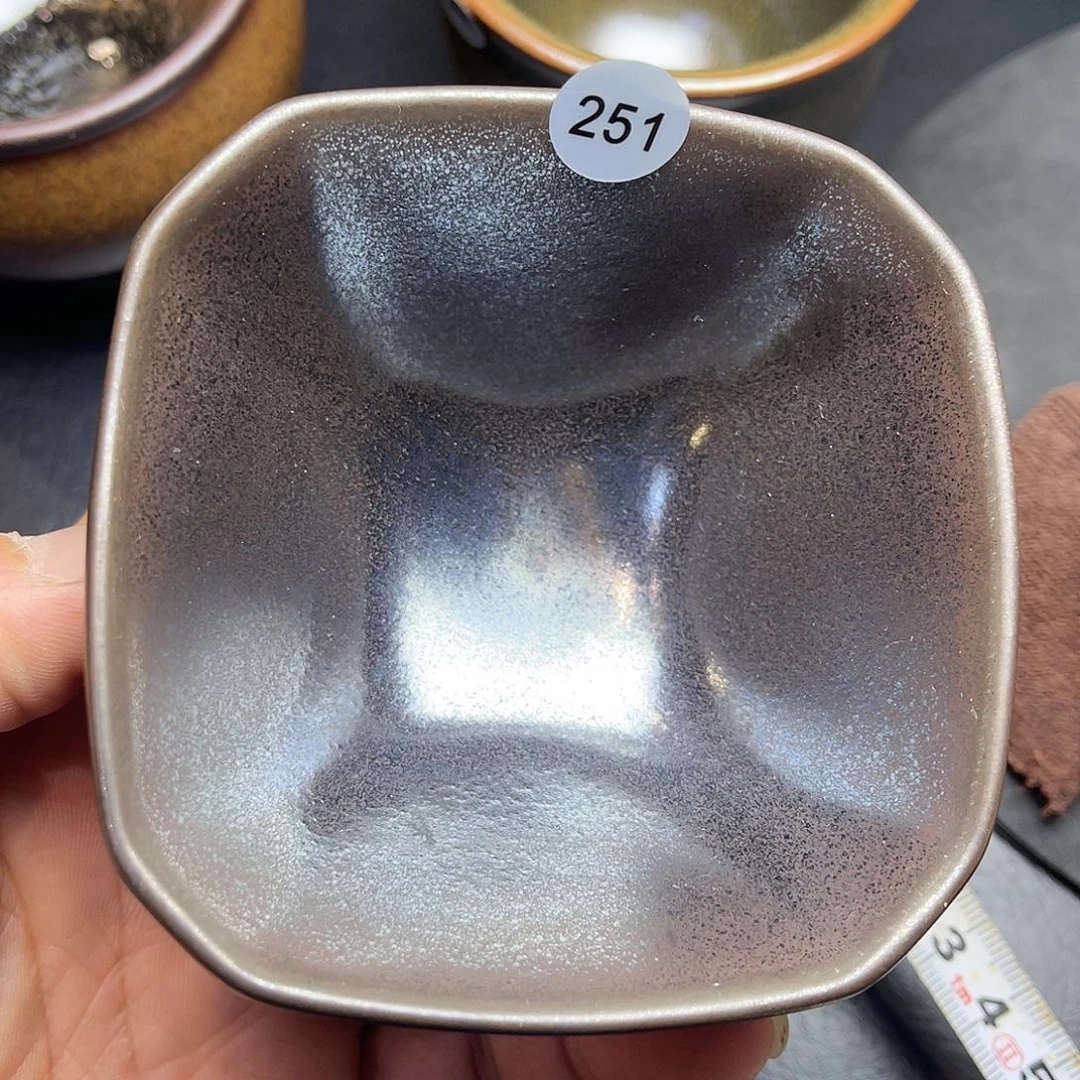 茶盏龙窑柴烧斗方杯