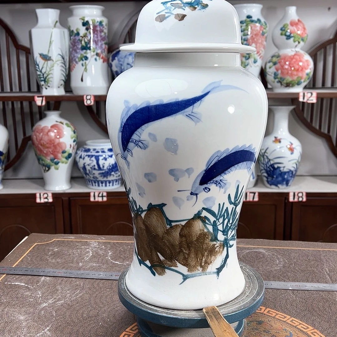 摆件景德镇陶瓷将鱼