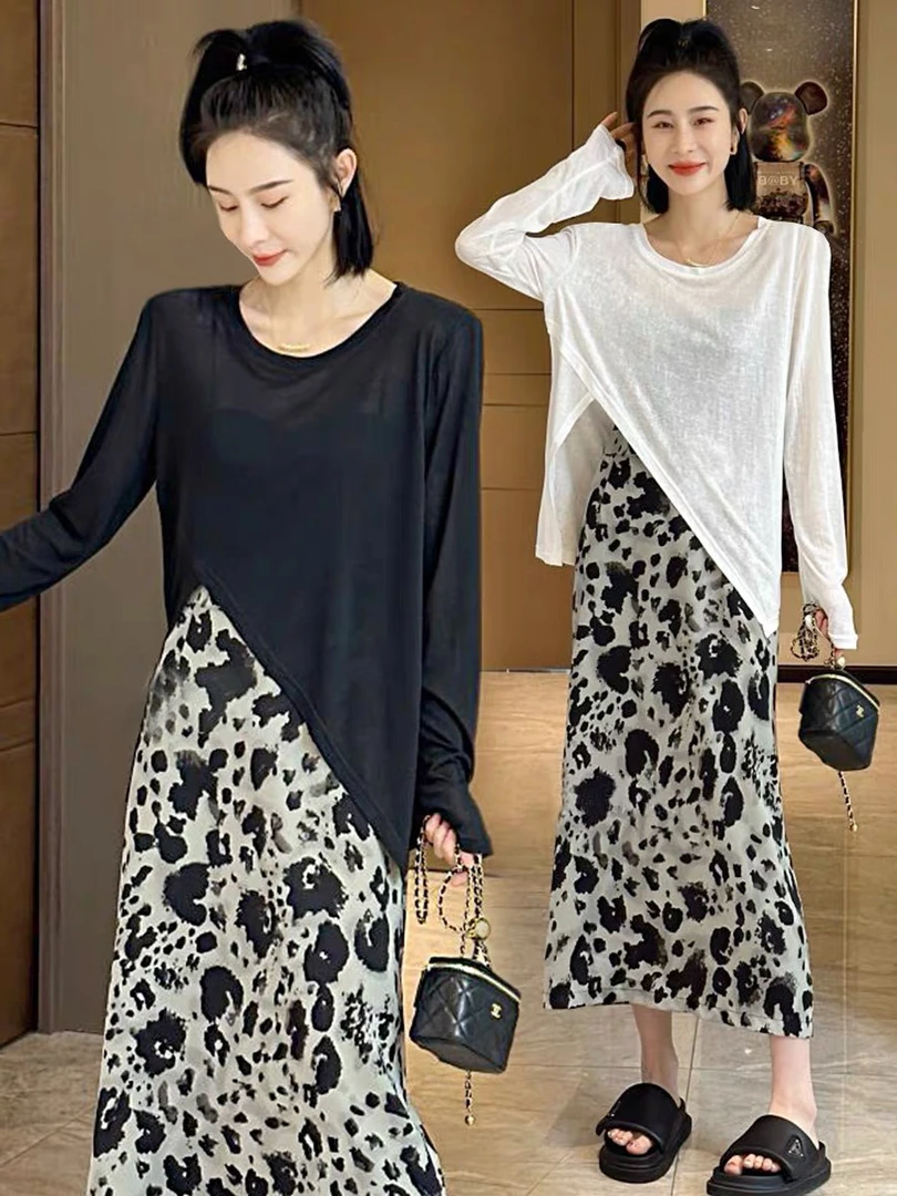 【小雯家】不规则长袖防晒t恤衫2025夏季新款洋气上衣