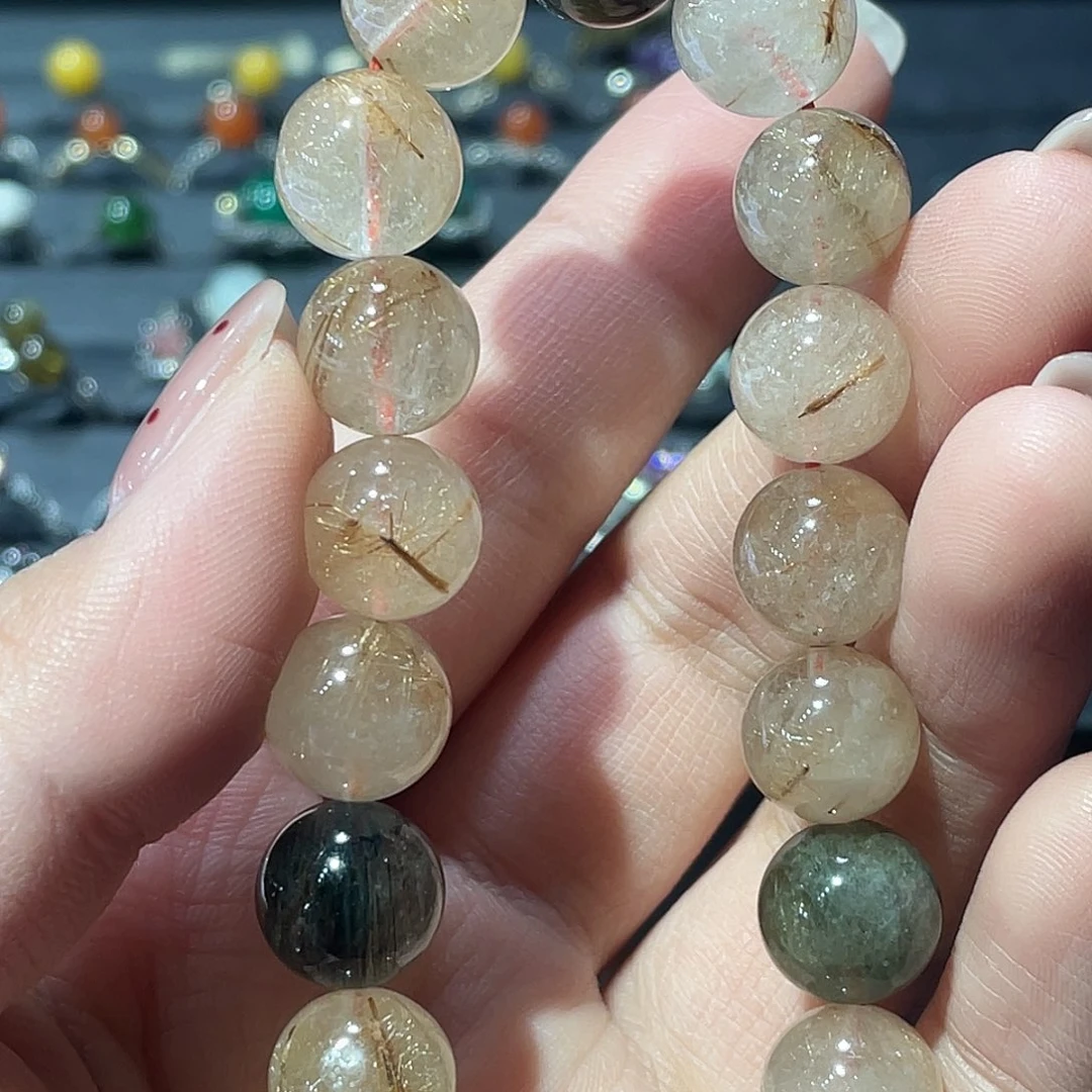 手串未镶嵌水晶彩发晶手串12M+