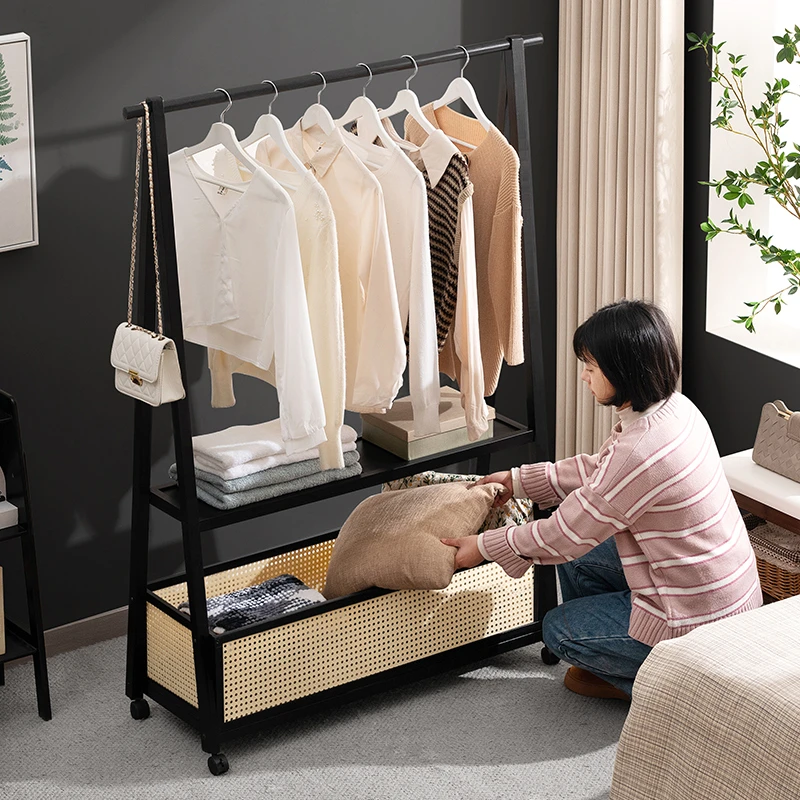 挂衣架落地式卧室衣帽架子置物临时开放式衣柜床边晚上放衣服神器
