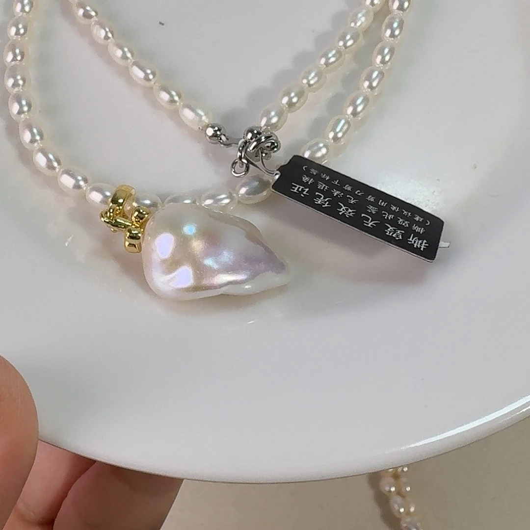 旺***贝淡水珍珠手镯银S925镶嵌