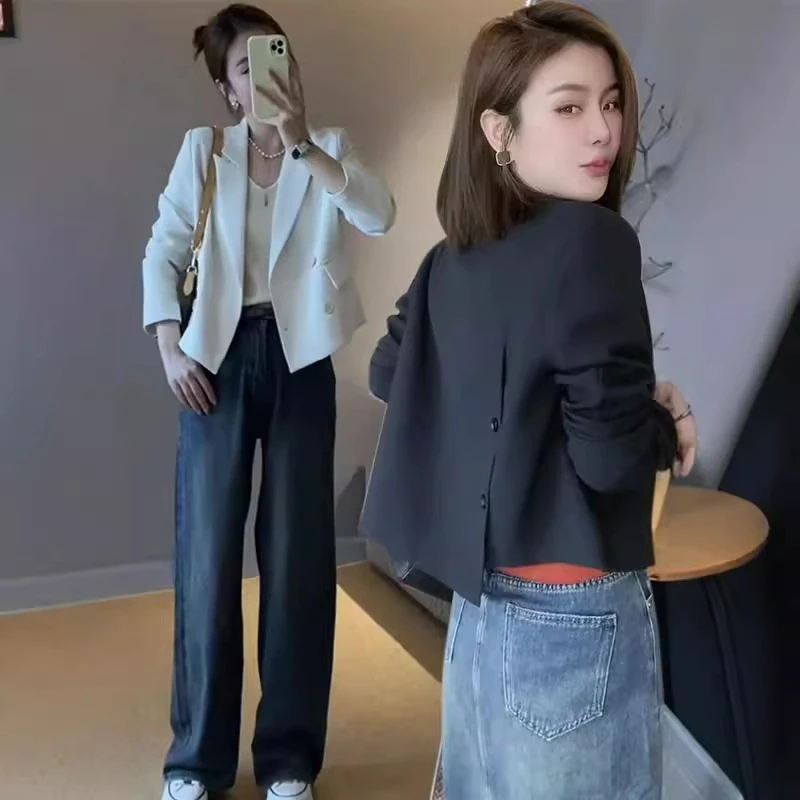 时尚高级感短款小个子西装外套女2025秋装新款设计感休闲西服上衣