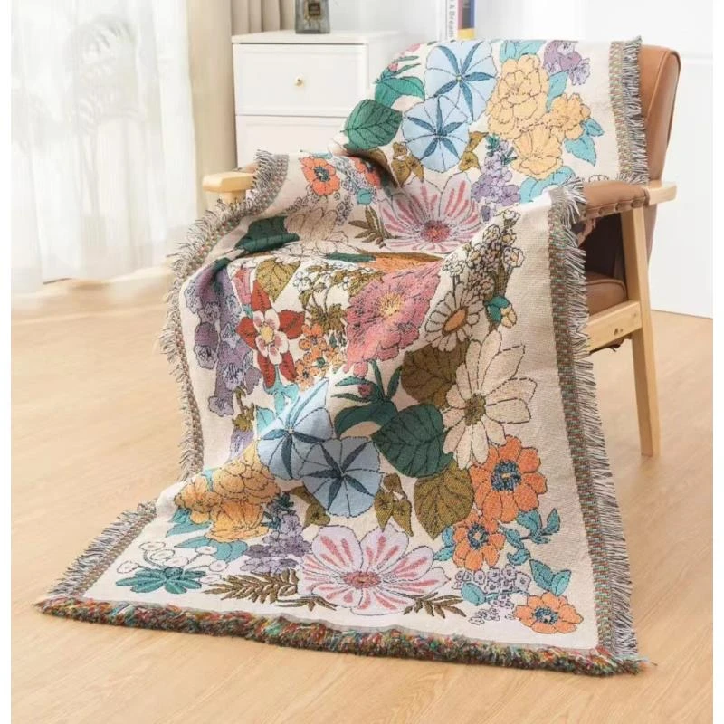 CG18繁星似锦流苏沙发布垫靠背盖布厚实耐脏180*90