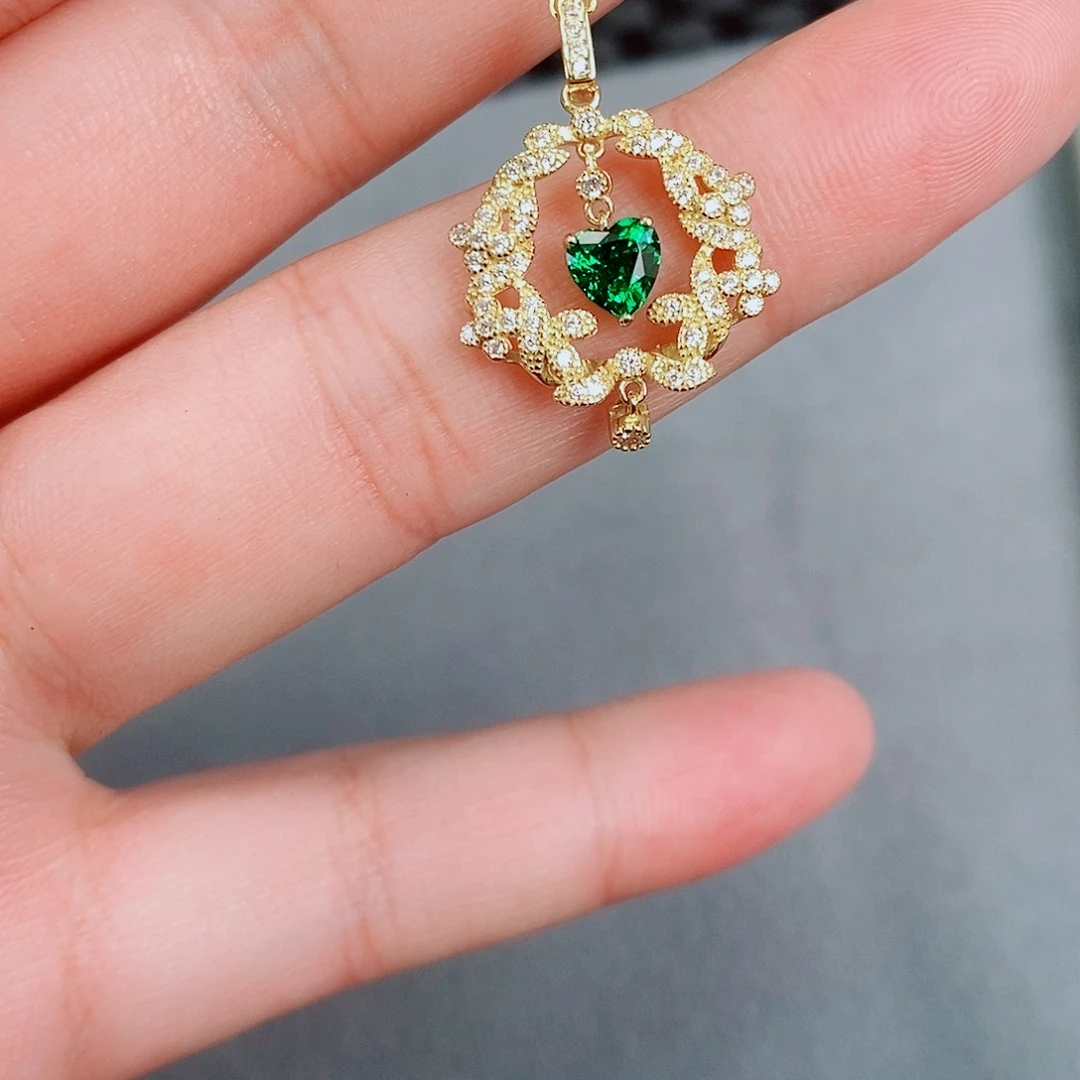 吊坠(赠链)银S925镶嵌石榴石