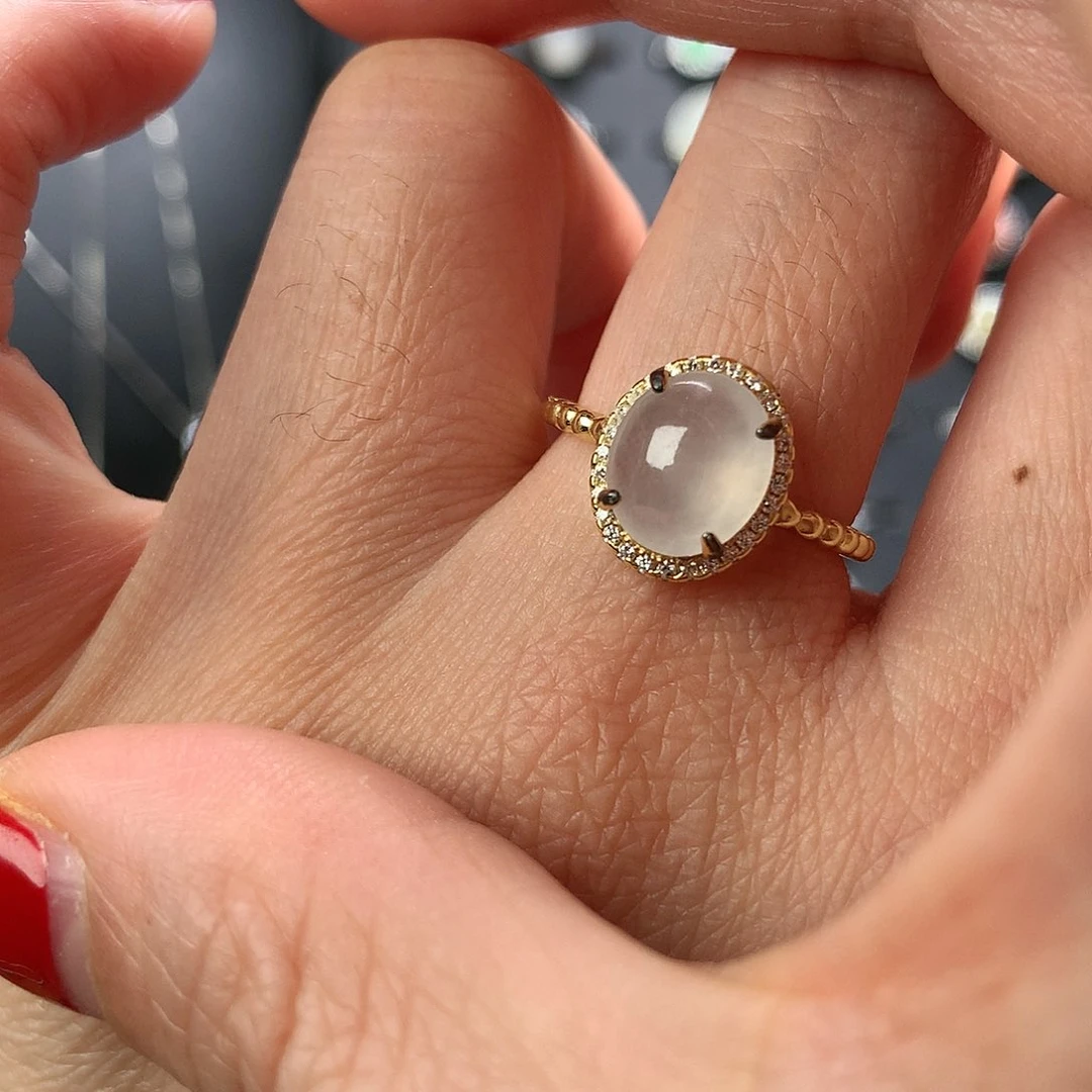 翡翠颈饰银S925镶嵌戒指