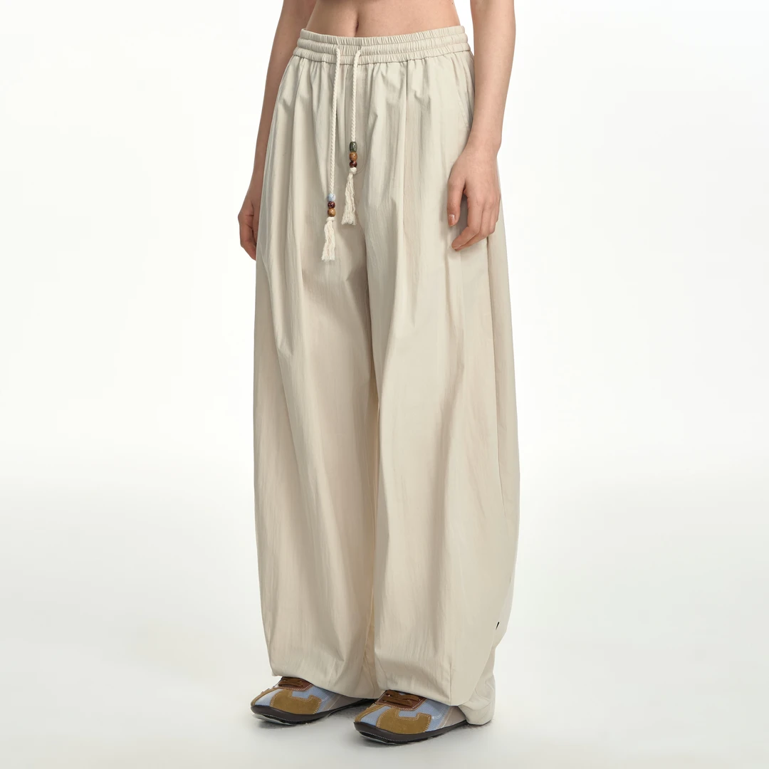 TGNS潮牌挂珠系带男女垂感春季复古松弛感阔腿裤