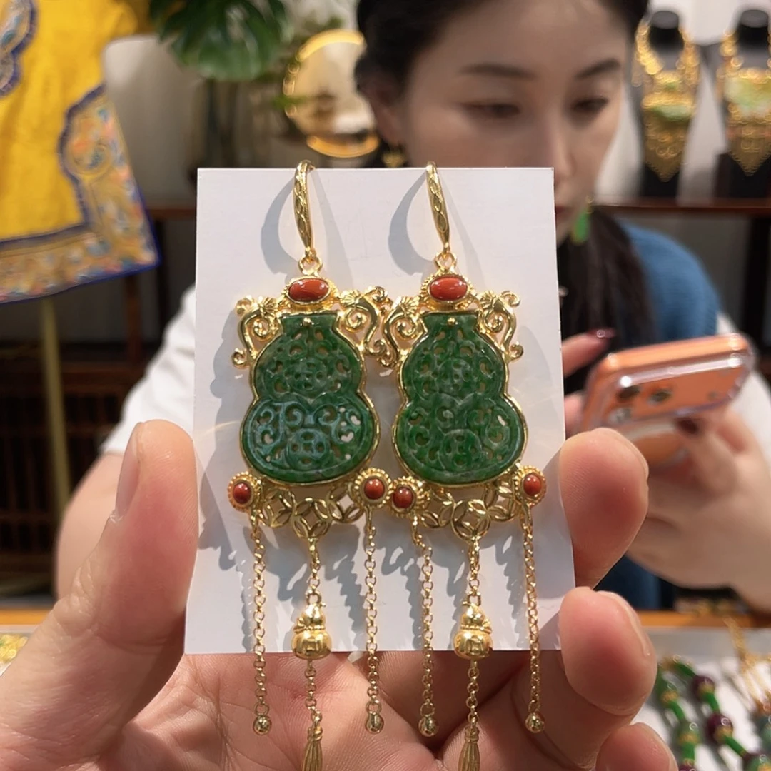 翡翠未镶嵌耳饰耳坠