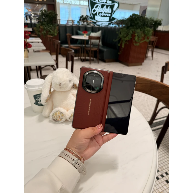 适用于华为Matex7 字母压纹磁吸中轴折叠手机壳/透明边框单后壳