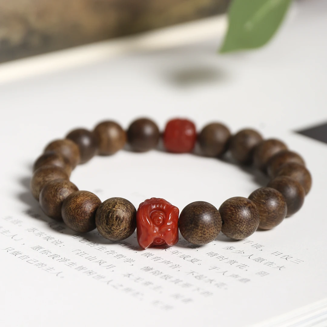 沉香【非遗严选】越南富森向阳坡老坑料沉水单圈原创手串10mmFY0044