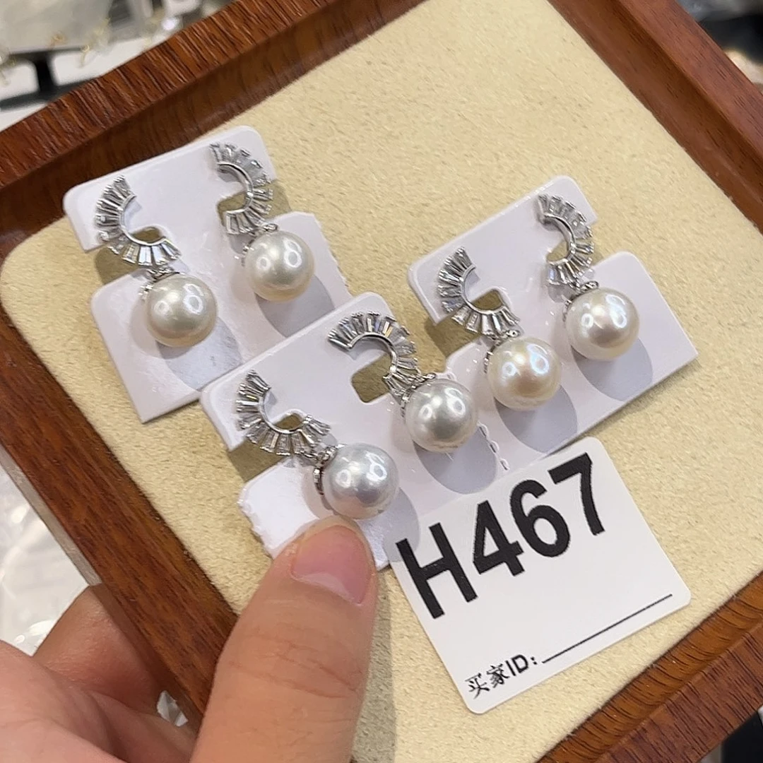 淡水珍珠耳饰银S925镶嵌