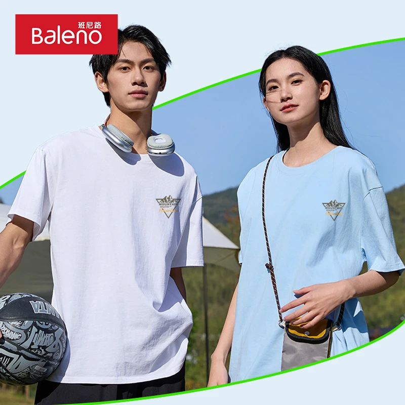 班尼路短袖T恤男早春欧若风户外假日休闲半袖情侣同款圆领体恤PC