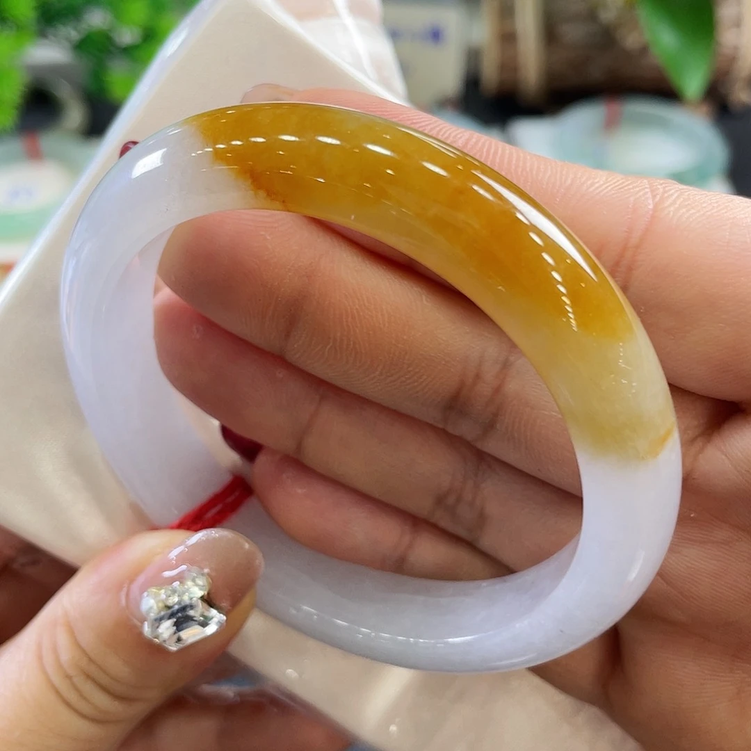 未镶嵌手镯翡翠8号黄翡58圈