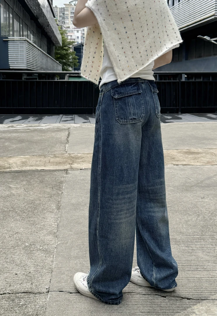 玖黛衣【新晋牛仔】早秋水洗复古百搭牛仔裤NZP44260 NZP44261