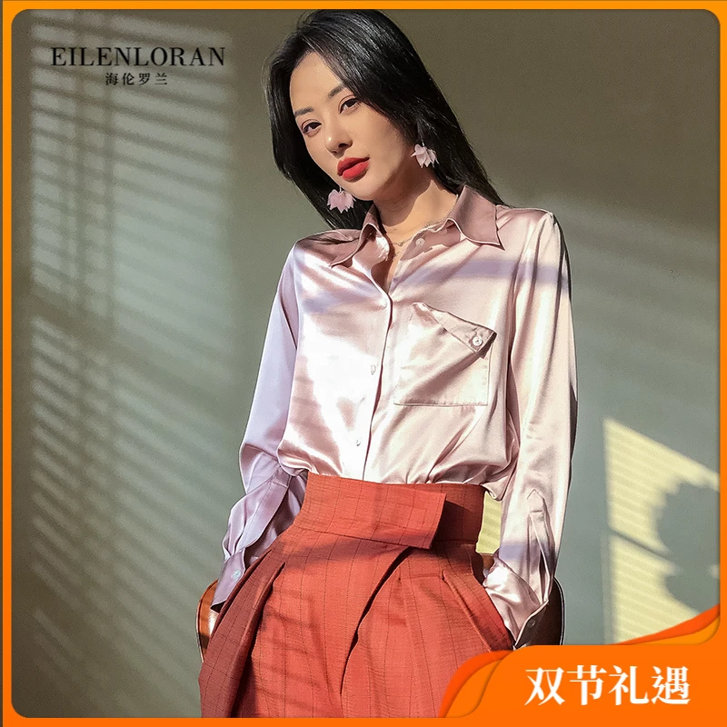 19MM弹力缎女士桑蚕丝长袖衬衫70081915